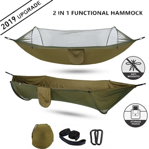 2025 Camping Hammock with Mosquito Net Pop-Up Light Portable Outdoor
